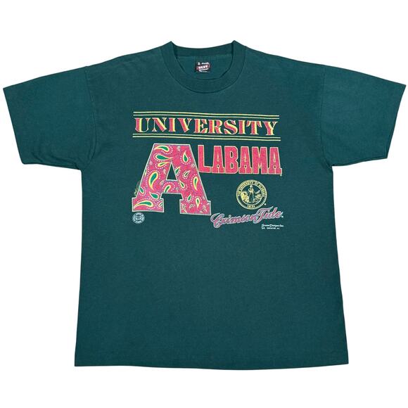 90s Alabama Crimson Tide Tee XL Vintage College Shirt Fruit of the Loom USA - Picture 1 of 7